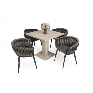 Sonoma tölgy asztal + barna szék