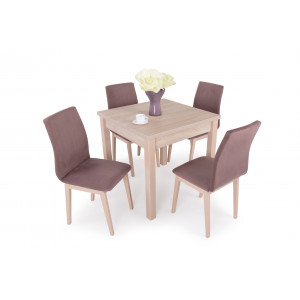 Sonoma tölgy asztal + Sonoma tölgy - mályva szék