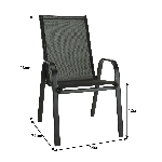 Rakásolható szék, sötétszürke/fekete, ALDERA , raktári